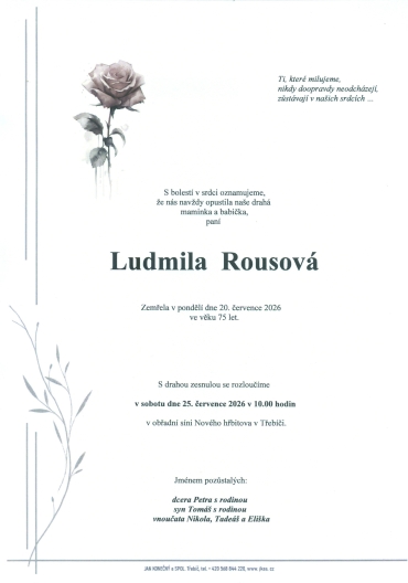 Ludmila Rousová *1951 z Třebíče