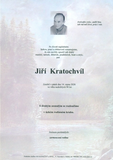 Jiří Kratochvíl *1936 z Třebíče