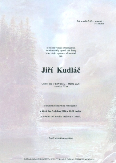 Jiří Kudláč *1956 z Mohelna
