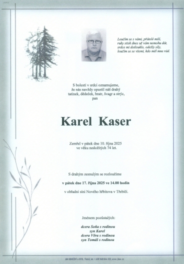 Karel Kaser *1951 z Petrovic
