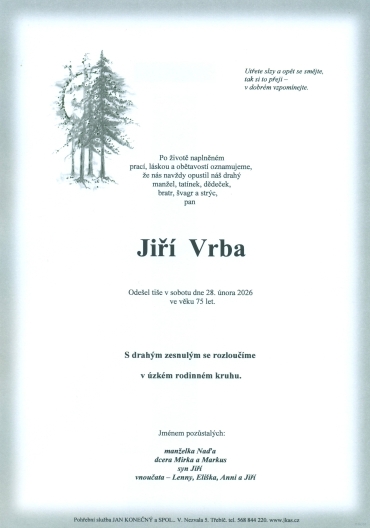 Jiří Vrba *1951 z Třebíče