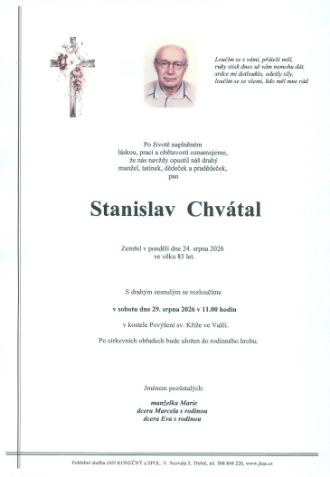 Stanislav Chvátal *1943 ze Třebenic