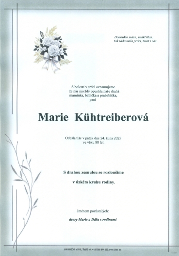Marie Kühtreiberová *1937 z Třebíče