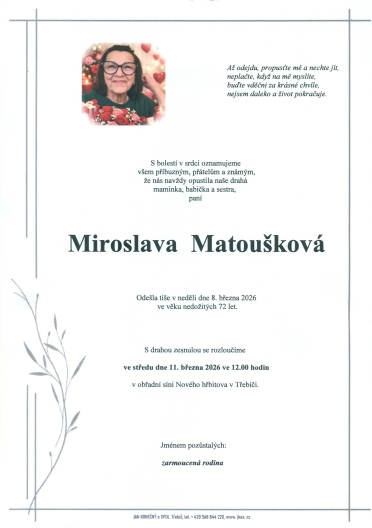Miroslava Matoušková *1954 z Třebíče