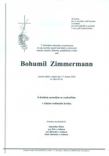 Bohumil Zimmermann *1942 z Třebíče