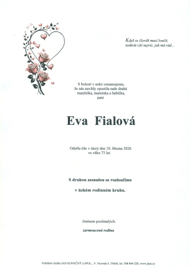 Eva Fialová *1952 z Okříšek